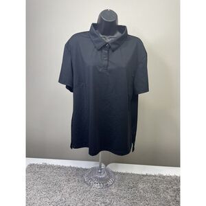 Zyia Active Women Black Spread‎ Collar S/S Shirt Yoga Cross-Fit size 3XL.